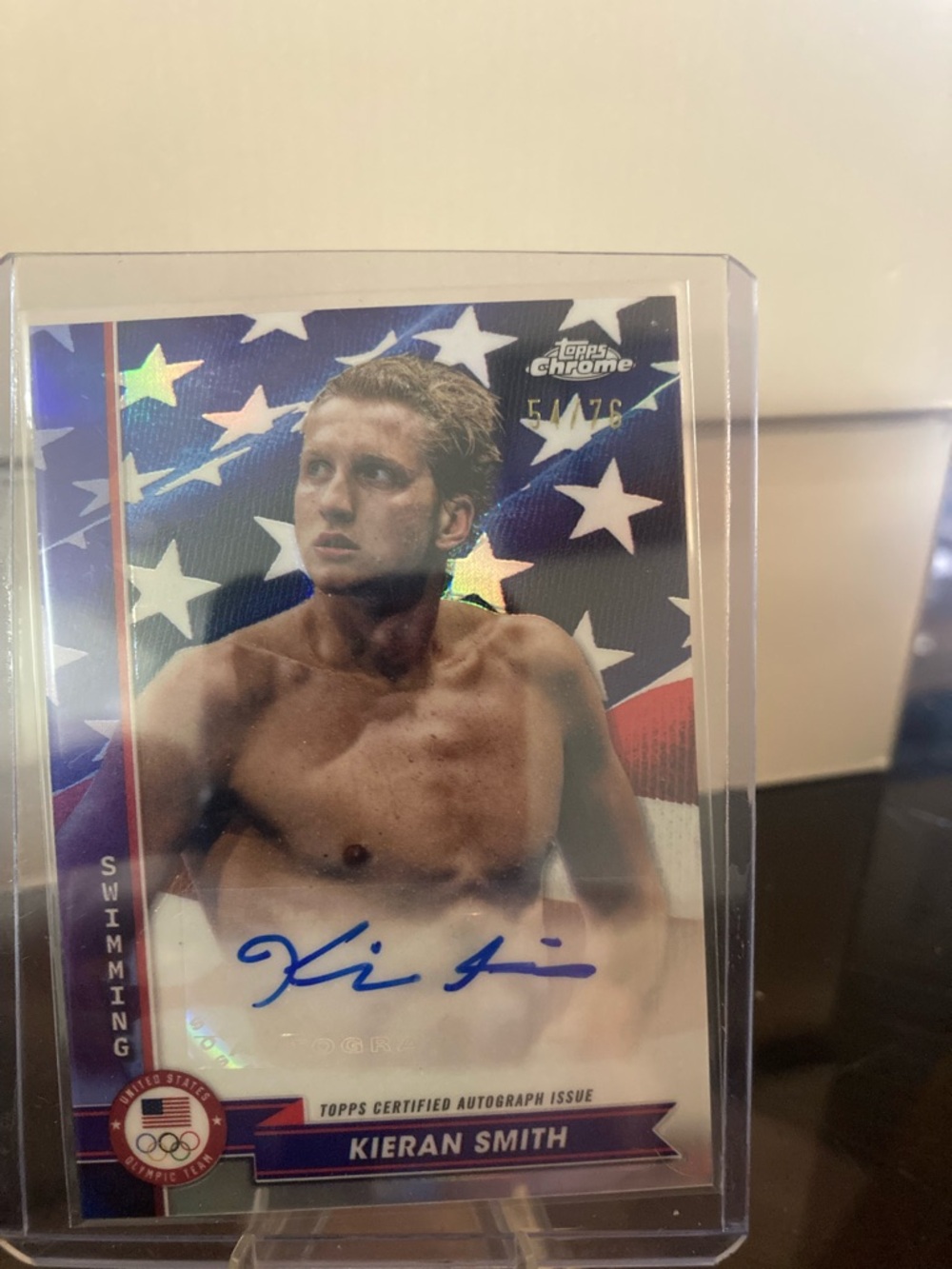 Kieran Smith Men Swim Autograph Card - Blue 54/76